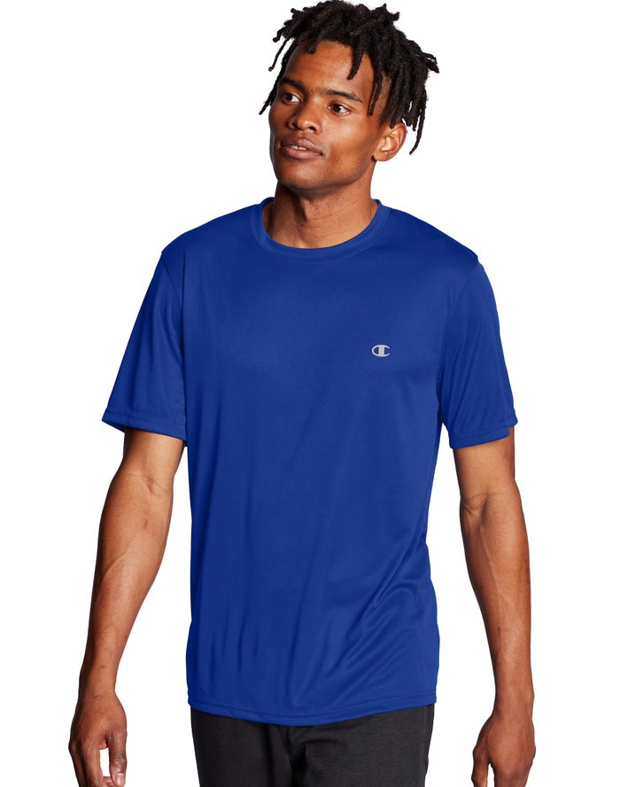 Champion Mens T-Shirt NZ - Double Dry® Blue ( 3781-VLGJH )